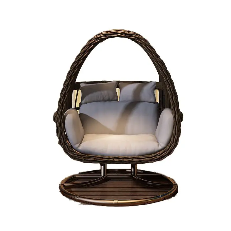 Outdoor Hanging Basket Household Swing, Bird's Nest Hanging Chair Rattan Chair Cradle Double Garden Rocking Chair