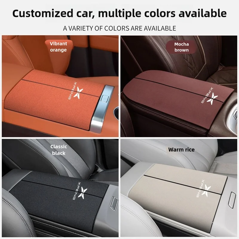 For Xpeng P7i P7 22-24 Car Arm Rest Cushion PU Leather Breathable Center Console Box Cover Anti Scratch Armrest Box Protector