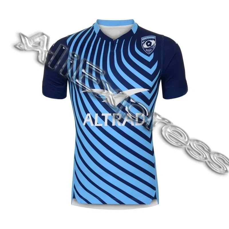 Parquelier Home Rugby Jersey Herren Outdoor-Sport-Freizeit-T-Shirt Bequemes, schnell trocknendes, kurzärmliges, trendiges Kinder-Top