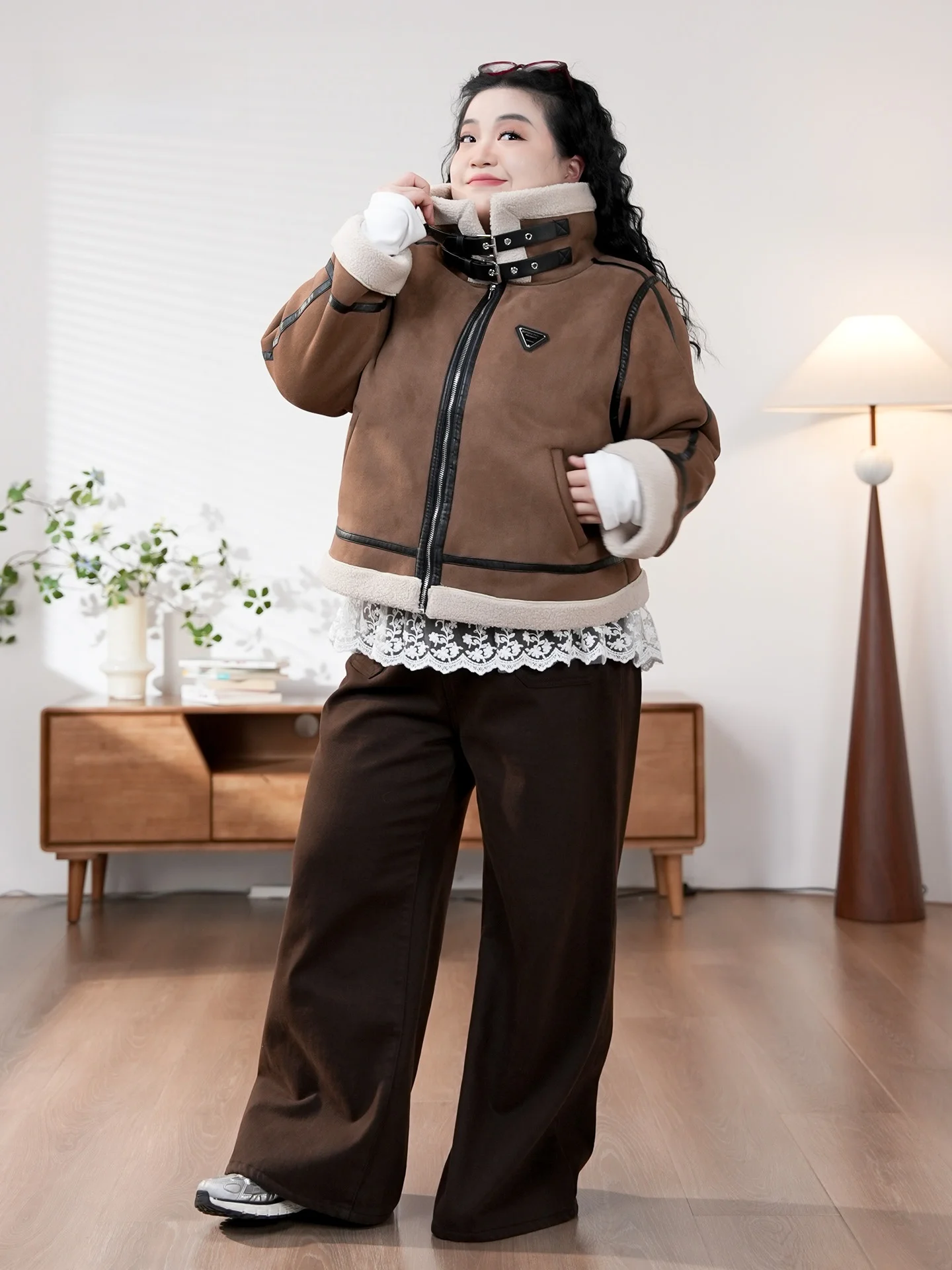 

Женское пальто Fun Bojie с флисовой подкладкой, большие размеры, повседневное, свободного кроя, из полиэстера, теплое, длинное, с отложным воротником, верхняя одежда