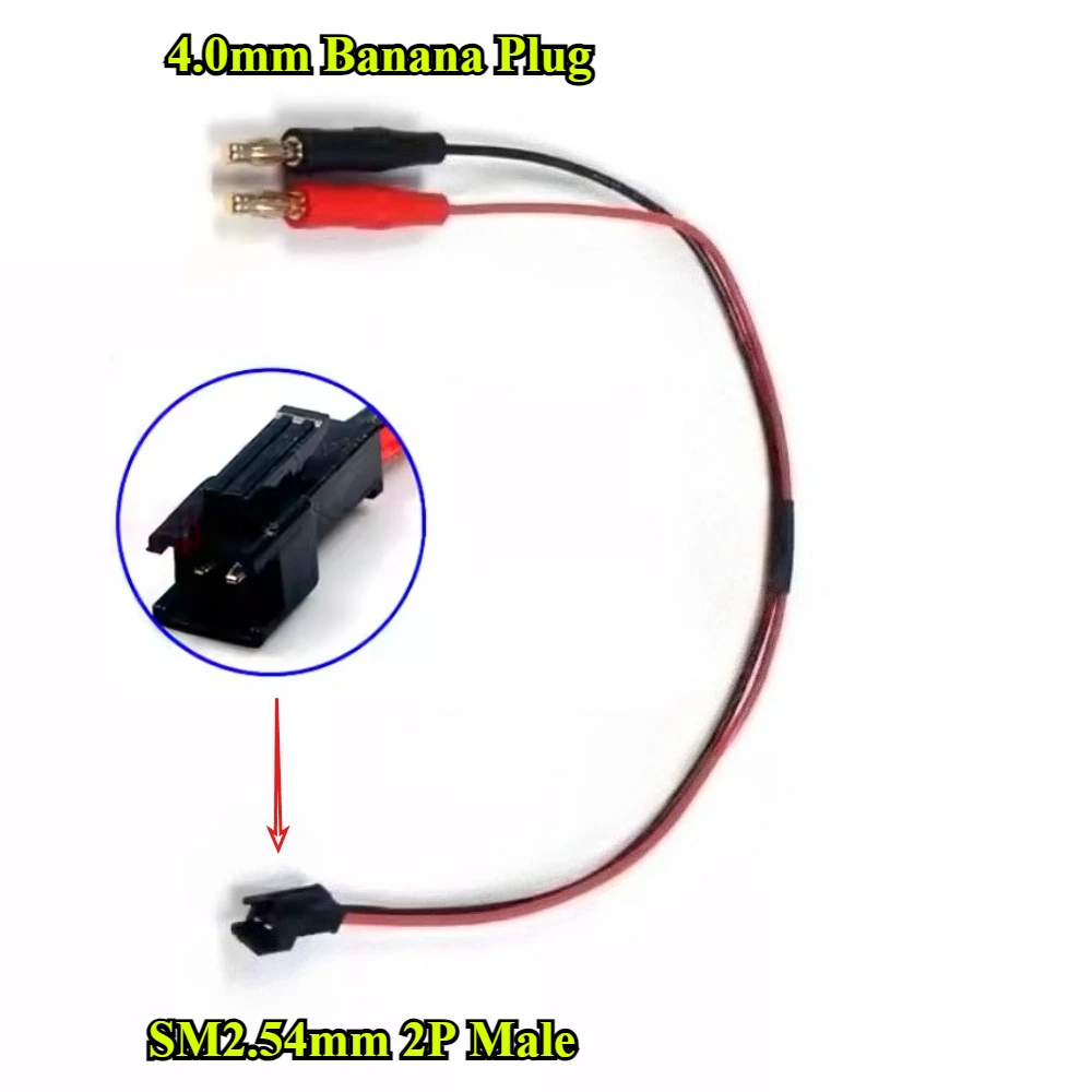 4.0mm Banana Plug to SM2.54mm Male Adapter 30/50/100cm 20AWG Silicone Cable Wire for RC Lipo Battery Imax B6 Charger Line DIY