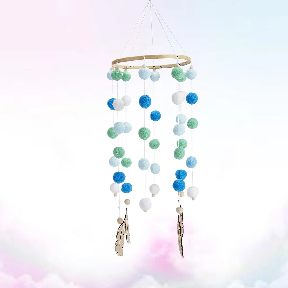 1Pcs Wind Chime Wall Pendant Hairball String Black Grey White Yellow Hanging Wall Decoration Livingroom Bedroom Apartment Room