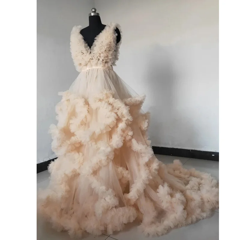 Vestidos de tul champán para madre e hija, para sesión de fotos, Baby Shower