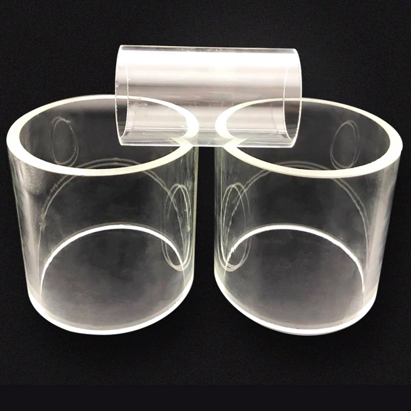 2PC High Borosilicate Glass Column Chemical Pipeline Boiler Sight Glass Tube Viewing Cup OD60-70mm Height 100mm Thickness 5mm