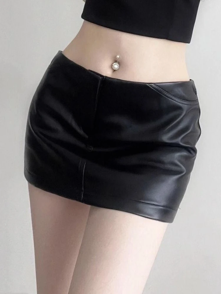 Fleece Ultra Short PU Skirts Women Fashion Sexy Faux Leather Mini Skirt Party Club Bodycon Skirts Female 2024 New Slim-Fit Skirt