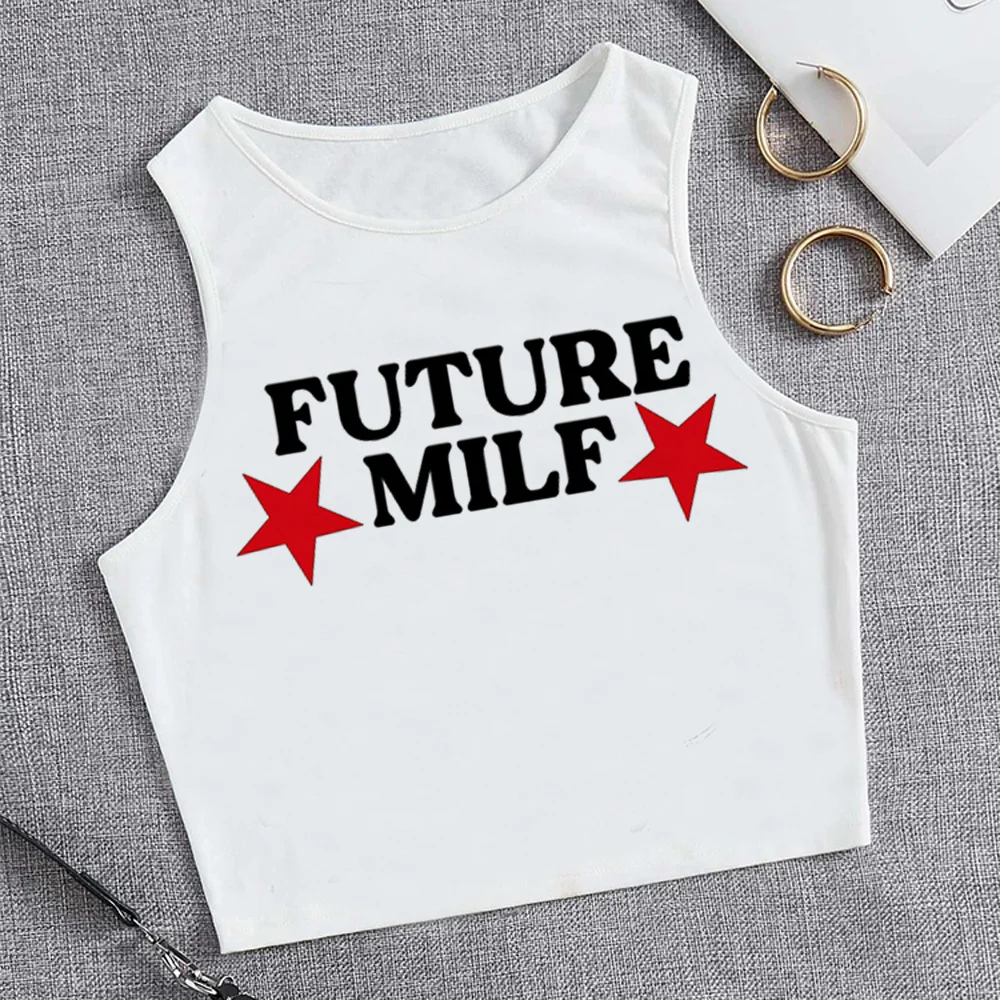 future milf hippie graphic 2000s crop top girl graphic 90s Harajuku Kawaii tshirt