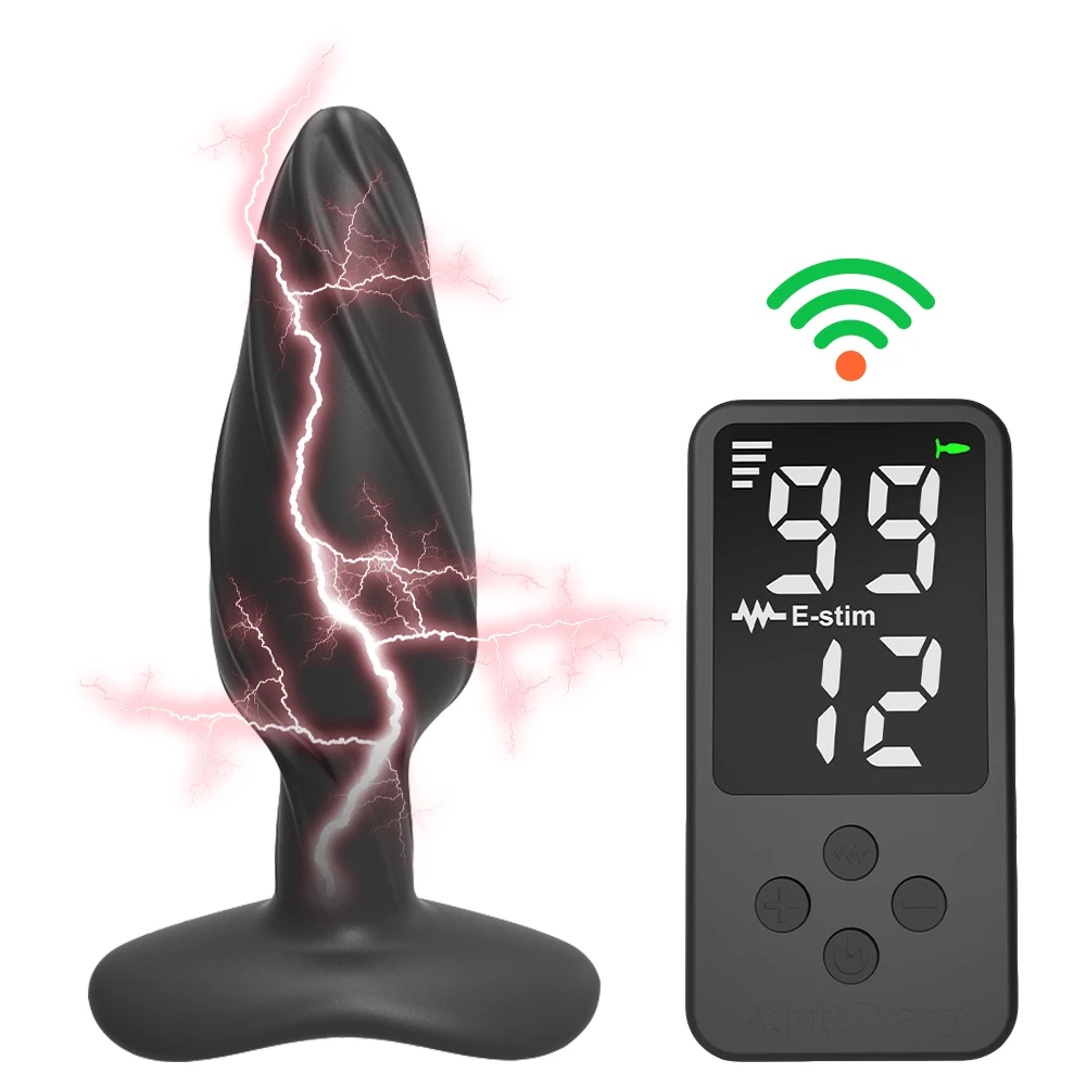 Electric Shock Anal Plug G-Spot Vaginal Massager Wireless Remote Control Sex Shop 12 Modes Masturbator Sex Toys for Men Women