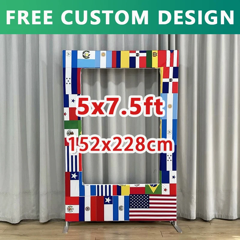 

Aluminum 5x7.5ft Hollow Arch Support Customizable Fabric Cover for Photography Backdrop, Wedding, Birthday Party Decoration