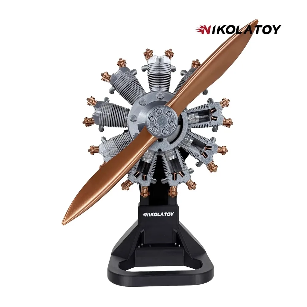 Pilot star nine-cylinder aircraft engine engine model movable and operable toy gift for friends toy