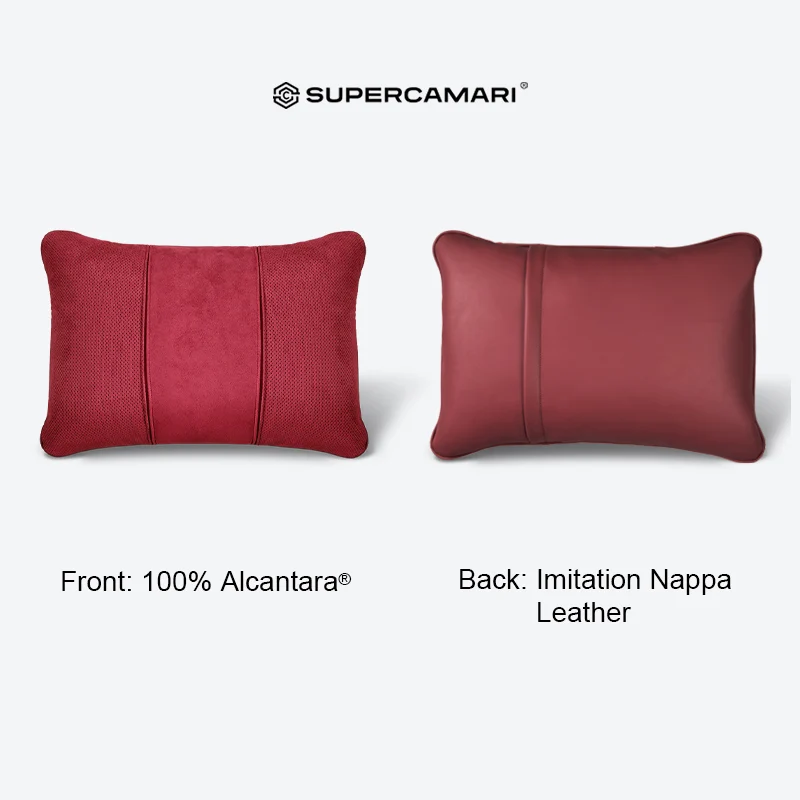 Supercamari Alcantara Car Lumbar Support Back Cushion Waist Pad Fit For Mercedes BMW Porsche Car Interior Accessories