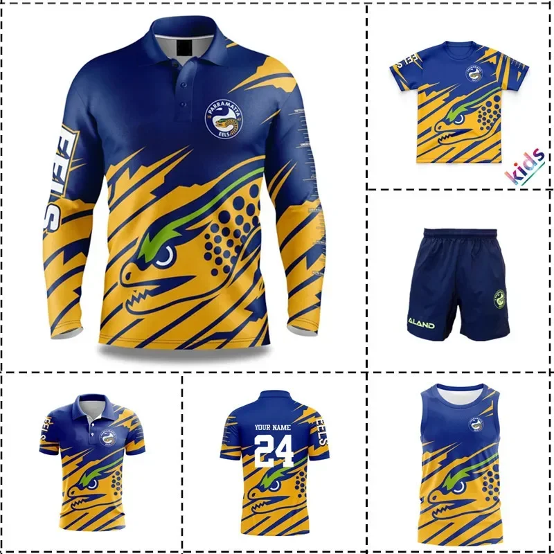 

Customization 2024 Parramatta Eels Fishing Shirt Rugby Jersey - Men's Size: S-5XL（Print Custom Name Number）