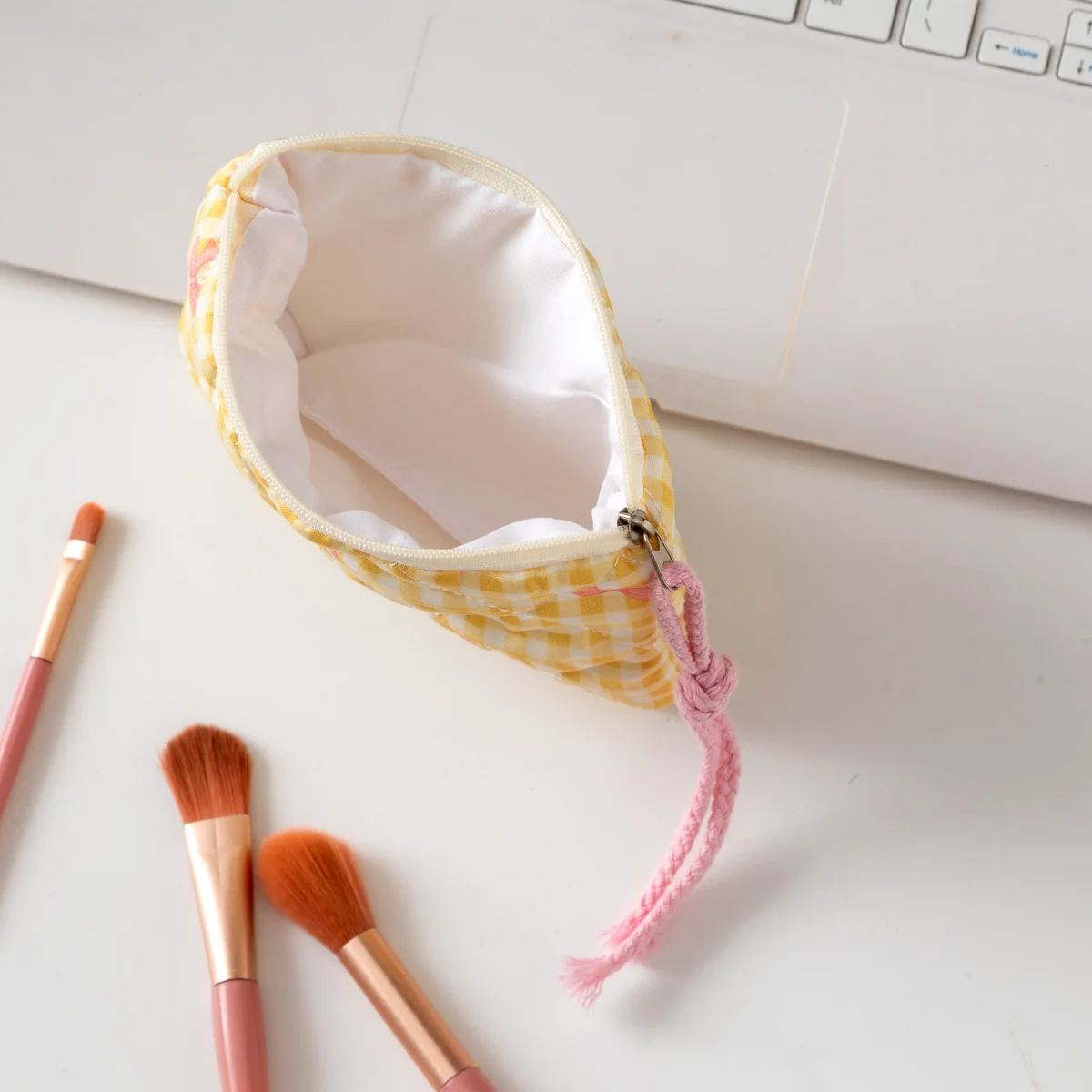 New Plaid Bow Floral Card Case Card Holder  Zipper Coin Purse Mini Makeup Bag Earphones Lipstick Pouch Small Wallet Cute Purse