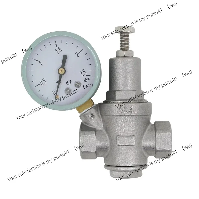304 Stainless steel water pressure reducing valve with pressue gauge DN15-DN40 Water Pressure Regulator Relief Valves