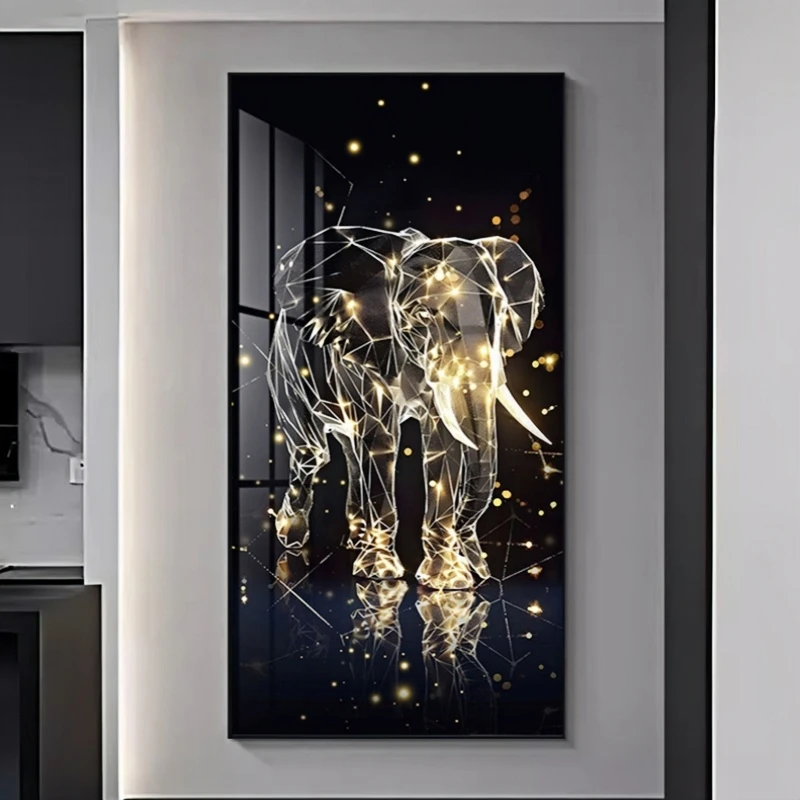 Luxury LED Mural Lights Corridor Living Room Bedroom Home Decoration Lustre Modern Elephant Hanging Painting Lighting Wall Lamps