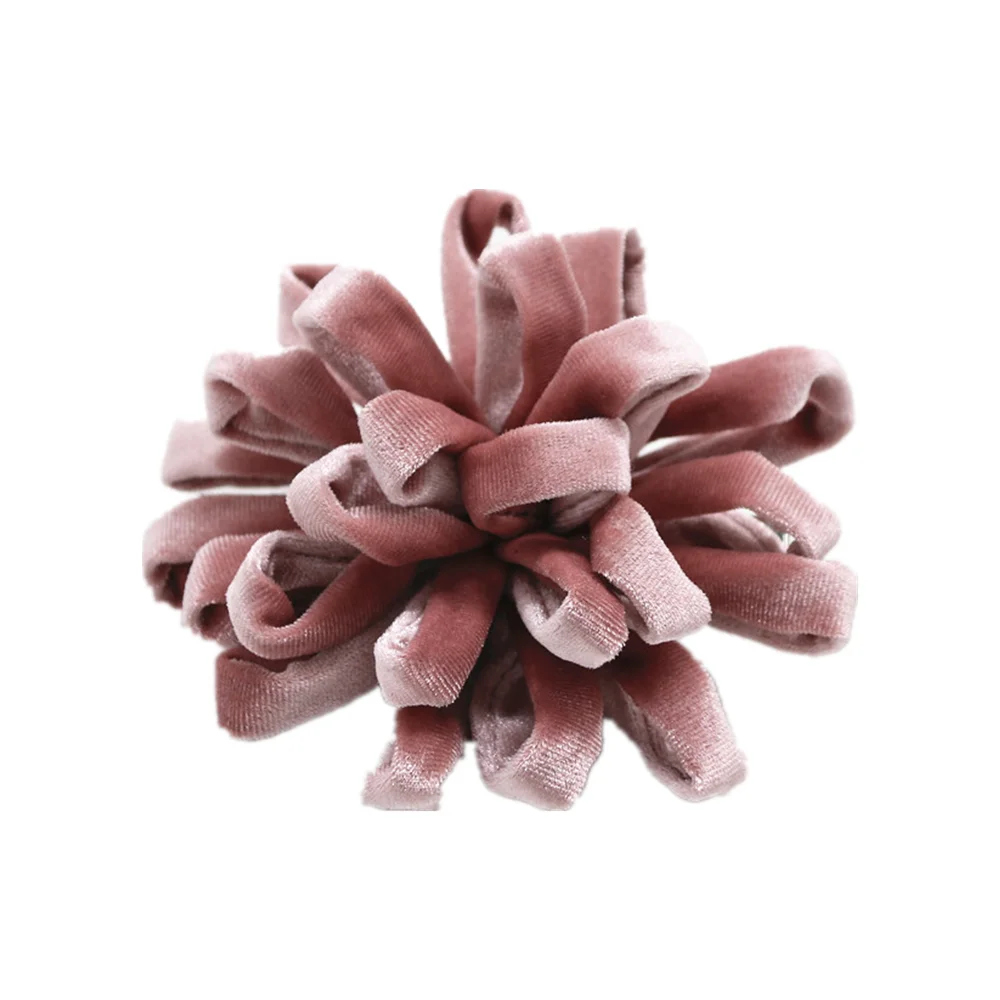 

NEW winter Velvet pompom flower girls hairbands with 8cm clips hair accessories children fashion