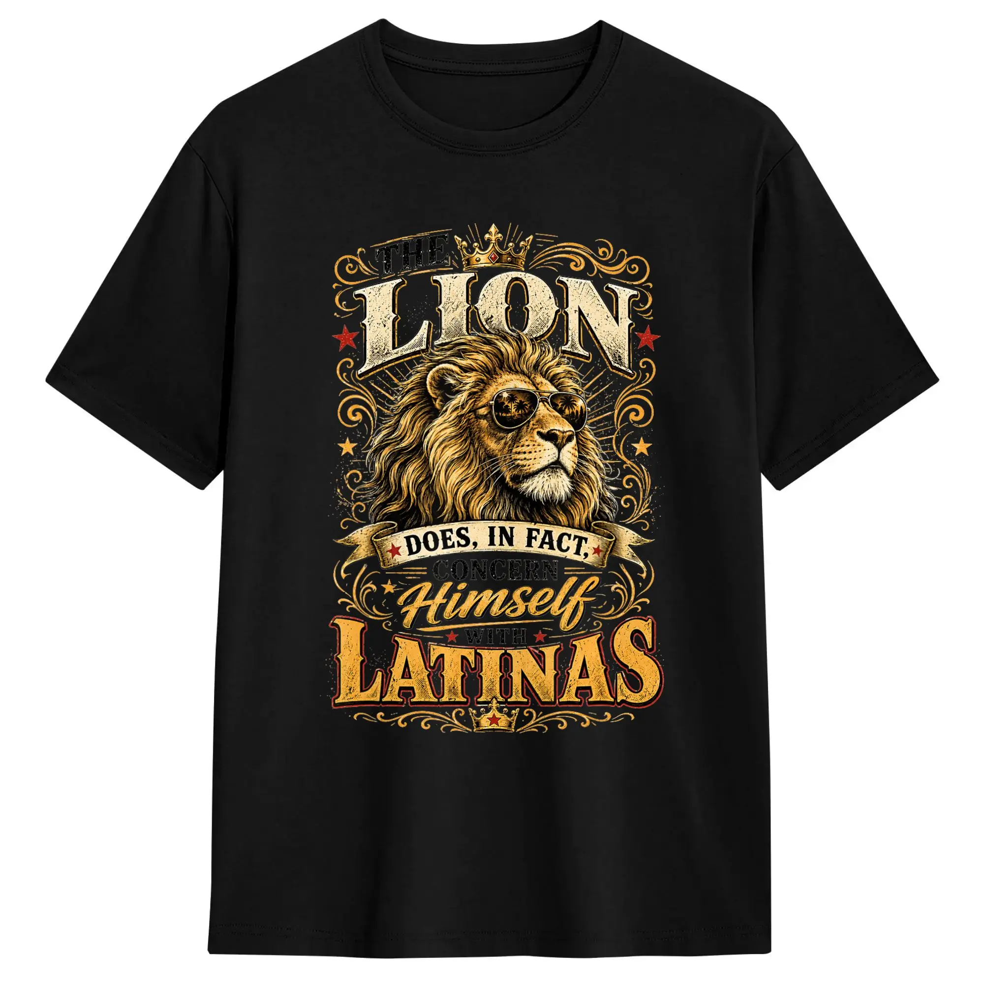 Oversized T-Shirt The Lion Does in Fact Concern Himself with Latinas Meme Cotton T-Shirts  Leisure Tee Shirt Funny Custom Tops,