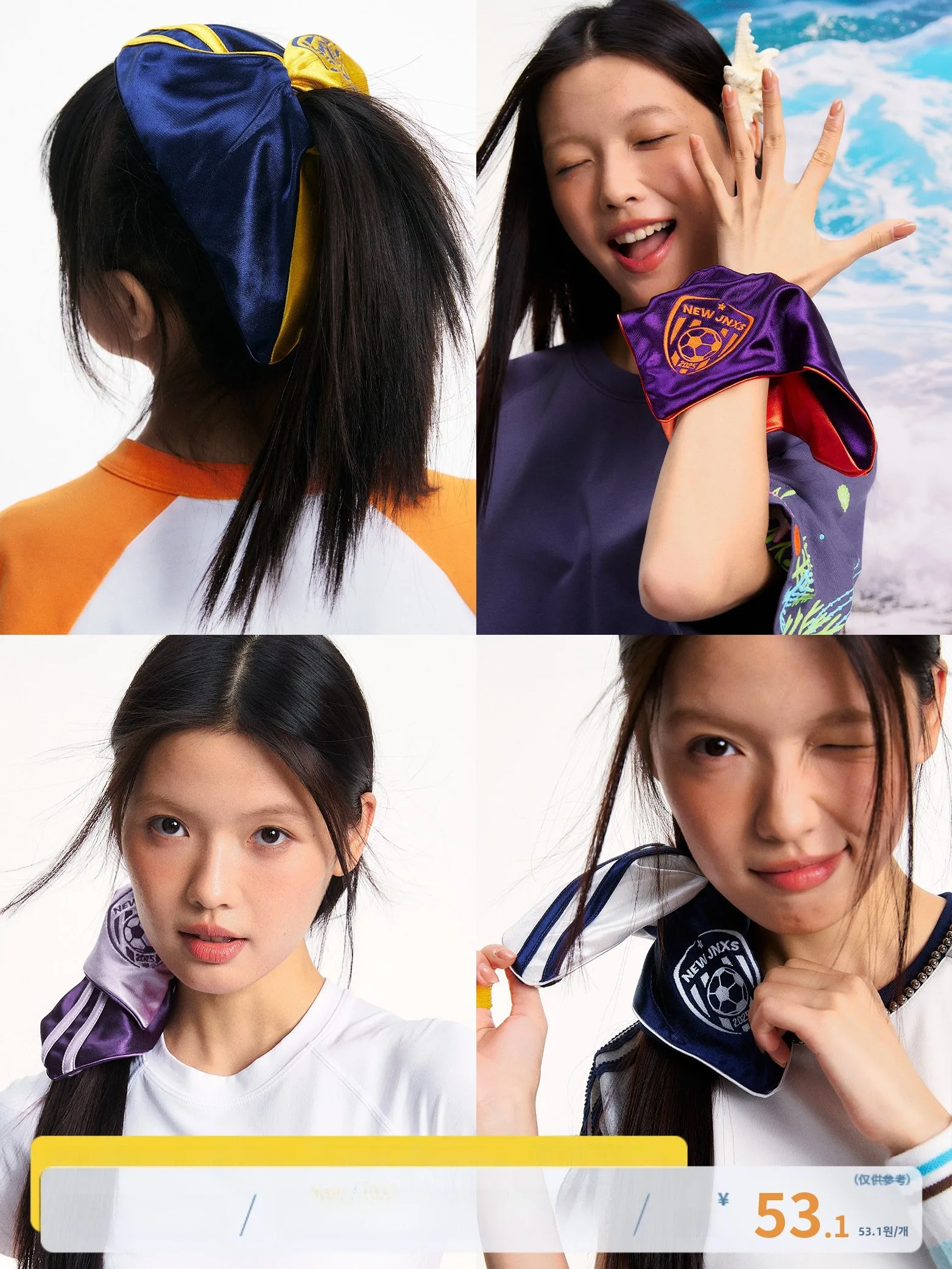 newjnxs-スクエア刺繍ヘアゴム-女性用-カラーブロック-ファッショナブルで多用途な夏用ヘアアクセサリー-jiang-nan-master製