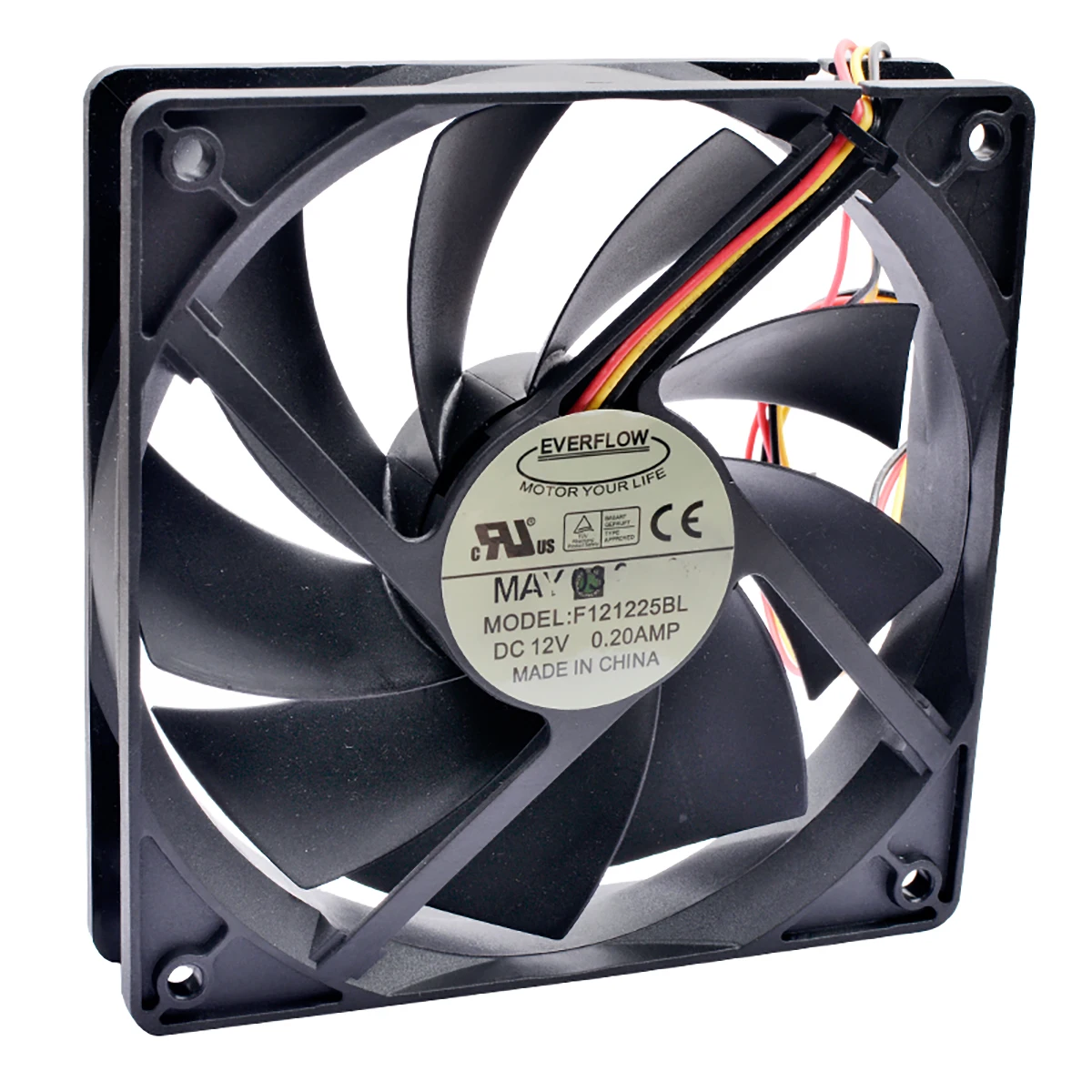 F121225BL 12V 0.20A 12025 Dual Ball Speed Measurement Silent Chassis Cooling Fan