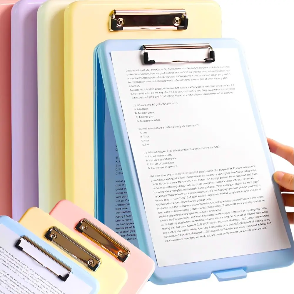1pc A4 Storage Clipboard with Metal Clip, Waterproof Writing Board Clip File Holder for Office, School Paper Organizer YMY