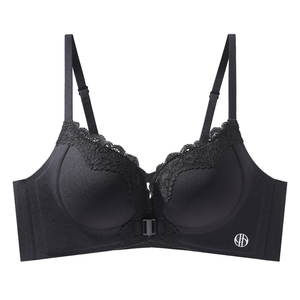 Hot Sales Ladies Front‑Fastener Leopard Print Bra Panty Set Push‑Up Support Thin Padded Daily Lingerie Kit Size 32‑38AB  セクシー