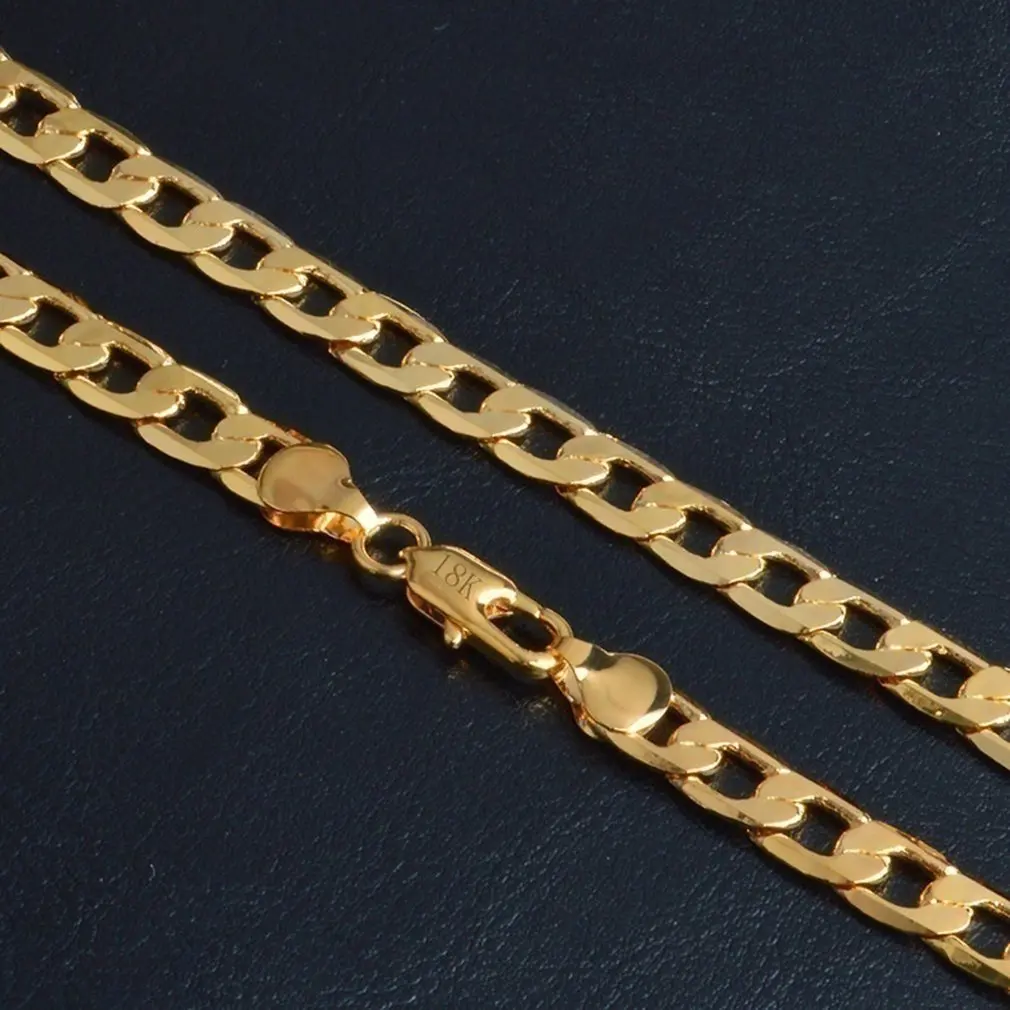 Cadena de eslabones cubanos Punk para hombre y mujer, collar largo de oro de 46/51/56/61/66/71/76CM, joyería de moda, regalo