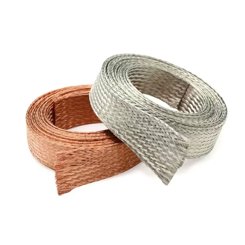 Copper Braided Screen Tin Plated Copper Mesh Acoustic Wire Anti-Interference Metal Braided Wire Copper Conductive Tape Grounding