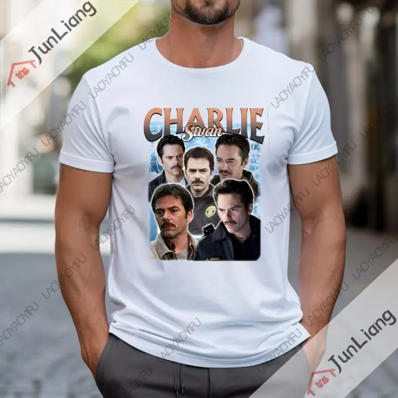 Original DILF Charlie Swan Graphic Print T-shirt Unisex Summer o collar short sleeve retro fashion casual streetwear