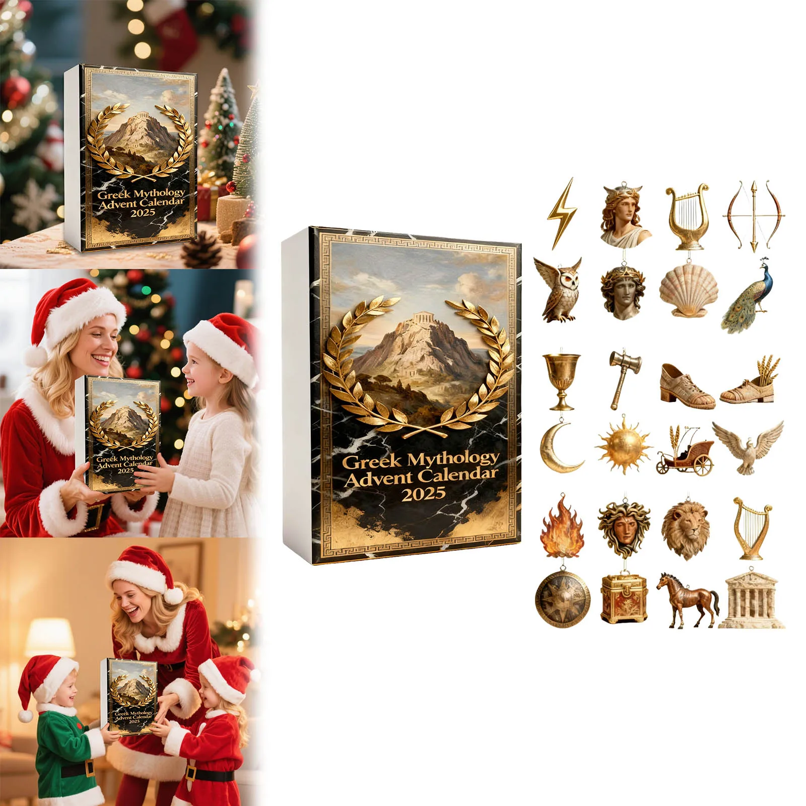 Small Christmas Lights Battery Operated with Timer 2025 Holiday Calendar Containing 24 Acrylic Visual Timers for Kids Silent