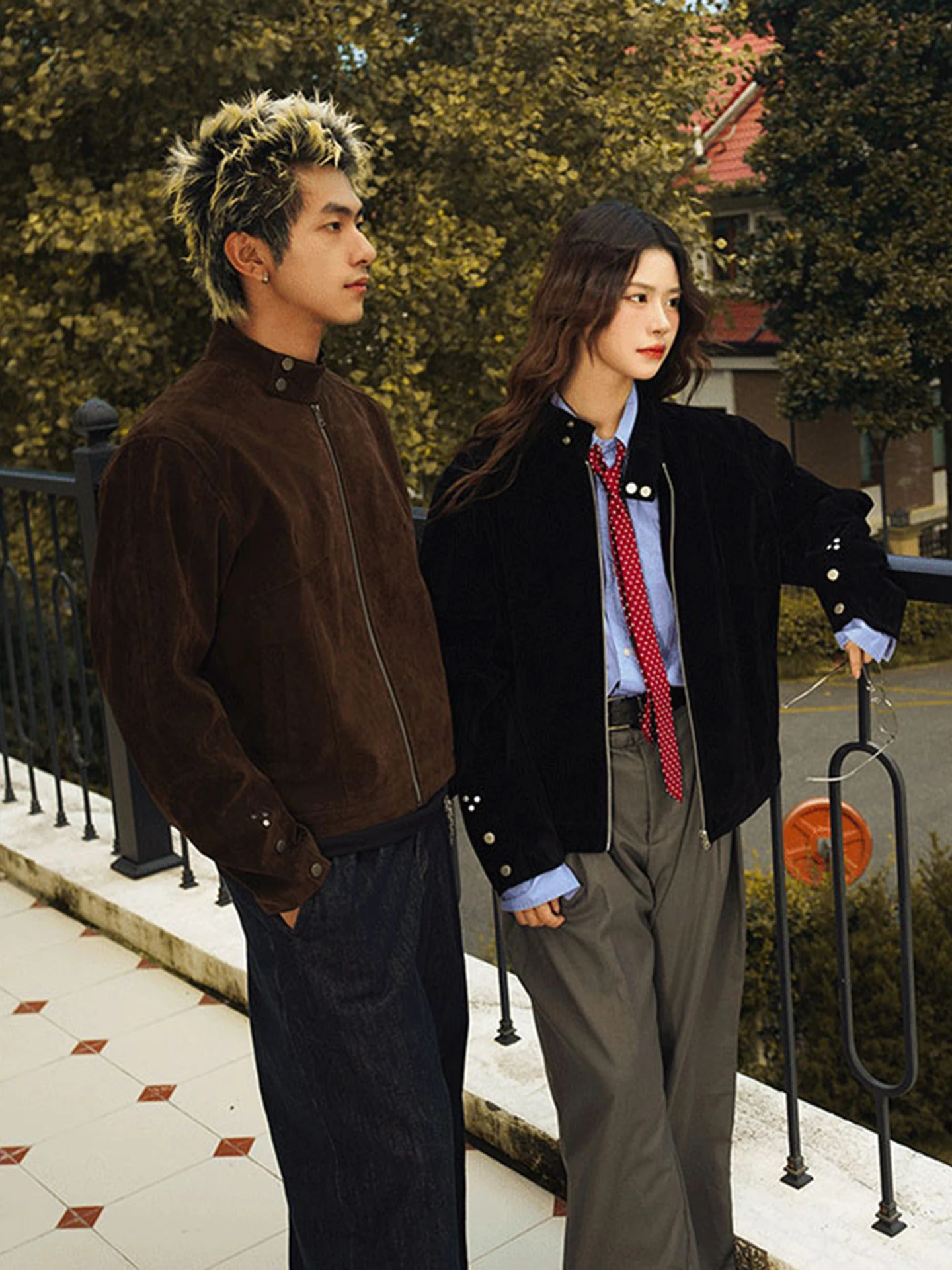 Heren Vintage Opstaande Kraag Gewatteerd Jaet Faionable Urban Sle All-Season Wear Polyester Fiber Stand Fit Ritssluiting