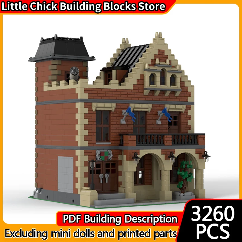 

City Street View Model MOC Building Bricks Large University Modular Technology Children Holiday Gifts Assemble Toys Suit