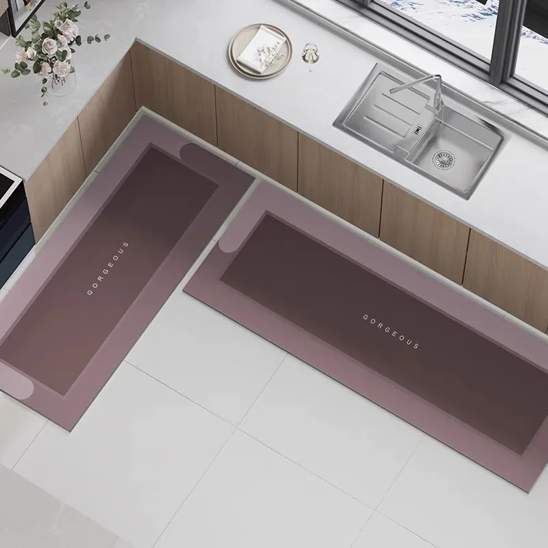 

VIKAMA Soft Cushioning Absorbent Mat, Bathroom Floor Mat, Bathroom Floor Mat, Door Floor Mat, Anti-Slip Furniture Decoration
