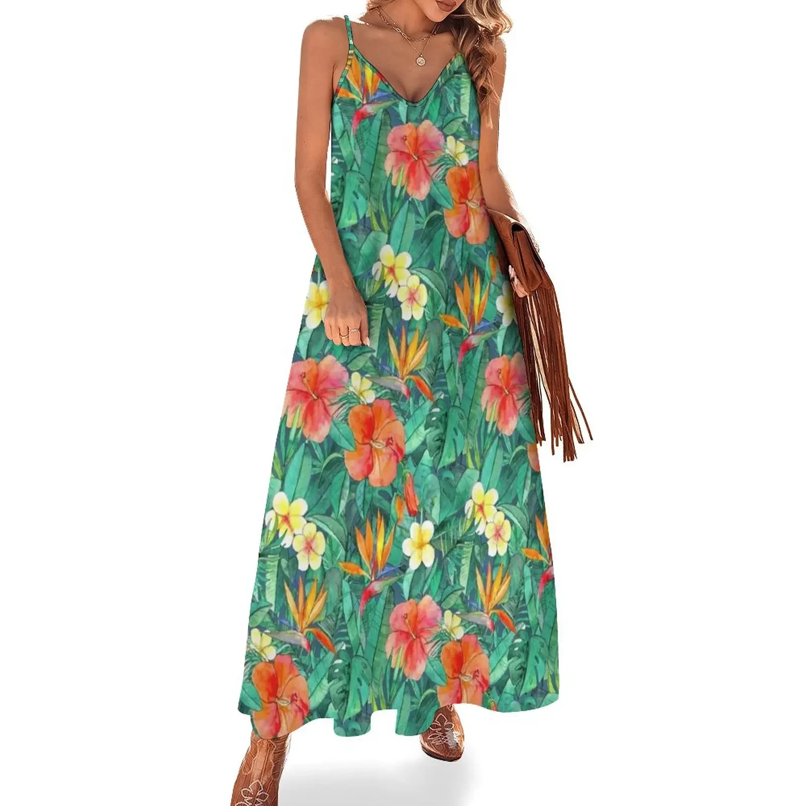 

Classic Tropical Garden Sleeveless Dress elegant chic women dresses promotion women's summer clothing 2025