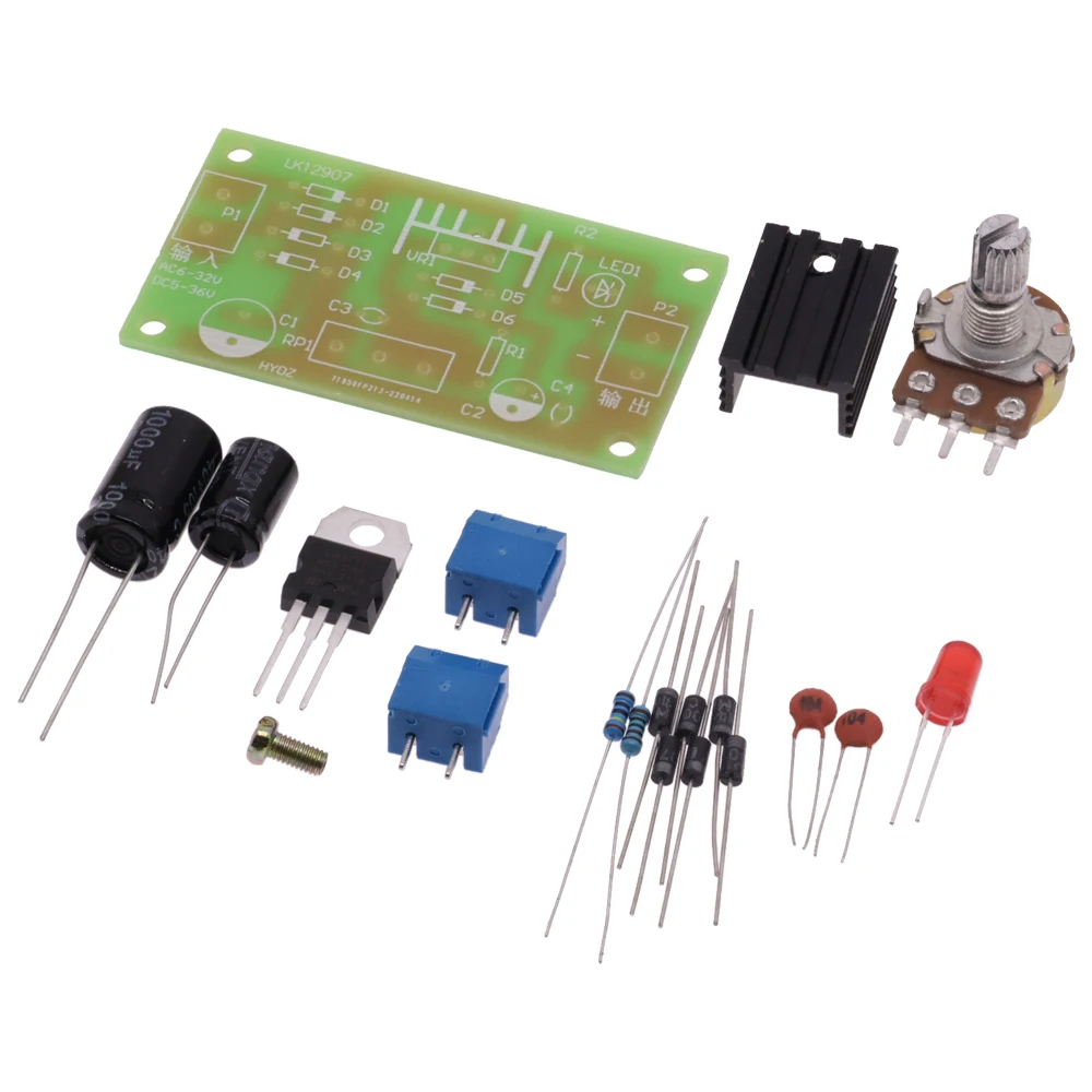 LM317 Adjustable Regulated Power Supply Kit Continuous Adjustable DC Power Supply DIY Teaching Training Parts 1.5V-12V