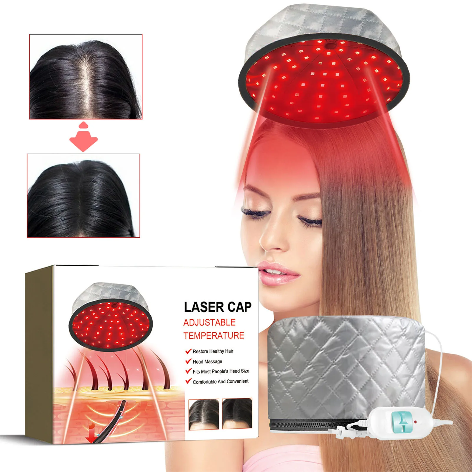 Electric Heated Hair Care Cap Waterproof Anti-electricity Control Heating Hair Dyeing Perm Cap for Home Salon Hair Care Styling