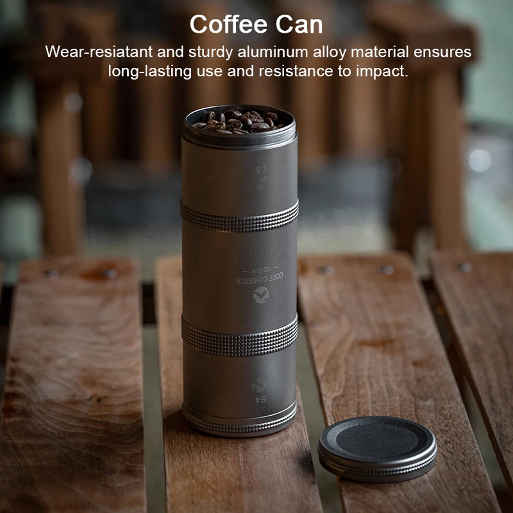 Coffee Can Outdoor Camping Aluminum Alloy Coffee Bean Tea-leaves Storage Bottle Seal-ed Layered Storage Jar for Coffee and Tea