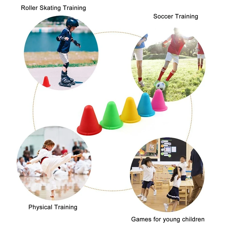 Soft Plastic Agility Field Marker For Soccer,Football - Indoor/Outdoor Skating - Training Cones For Drills And Games