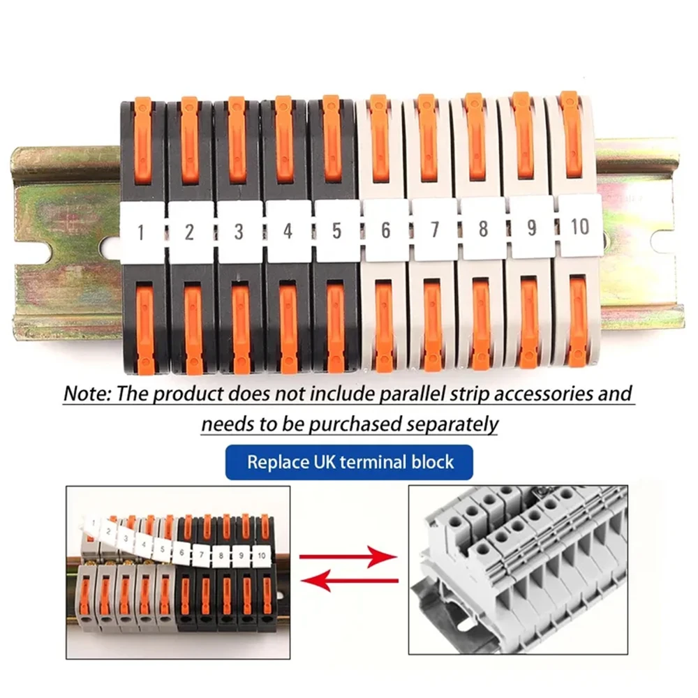 10 SZTUK Szybkozłącze przewodu typu DIN Push-in Kabel elektryczny 211 Kompaktowy przewód łączący z dźwignią 1 wejście 1 wyjście