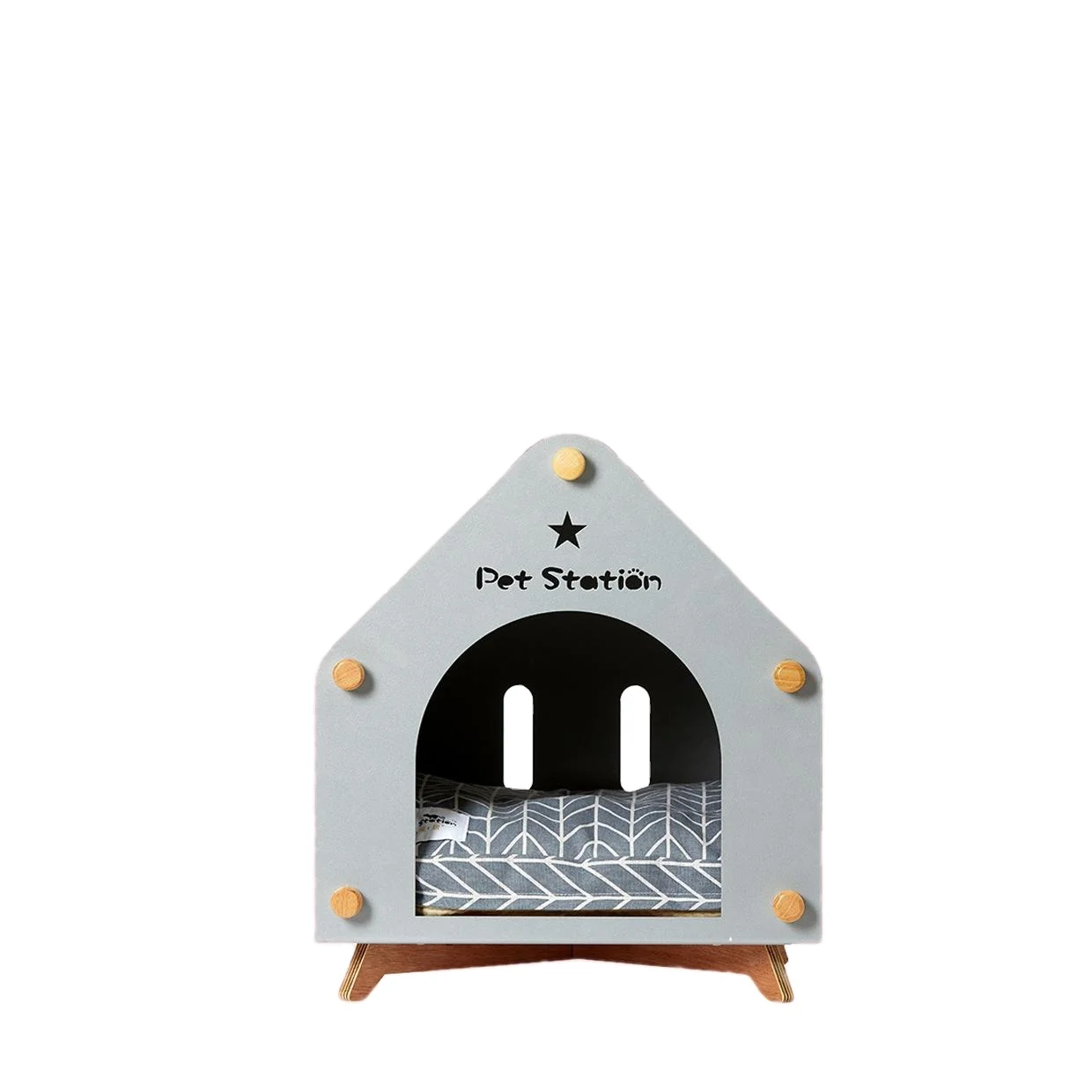 Pet Furniture Cat Cage Sleeping Bed Wood Nest Pet Wooden House Indoor