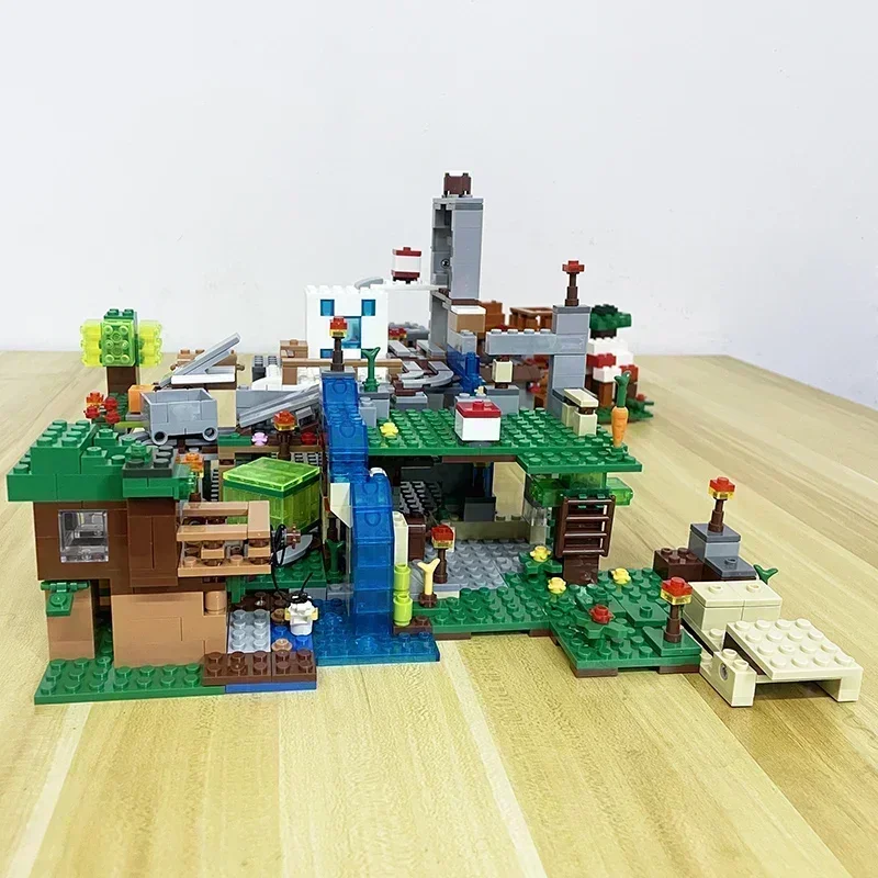 980+ PCS Mountain Cave Village Tree House Building Blocks อิฐของเล่นเด็ก