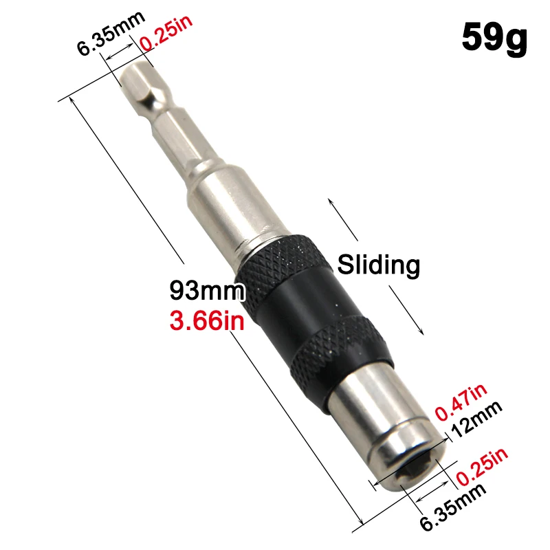 Universal Connect Rod Screwdriver Head Adapter Magnetic Screw Drill Tip Hexagonal Handle Power Tool Accessory