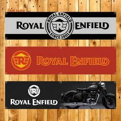 60x240cm Royals Enfields Banner Flag Polyester Printed Motorcycle Flags for Garage Decor