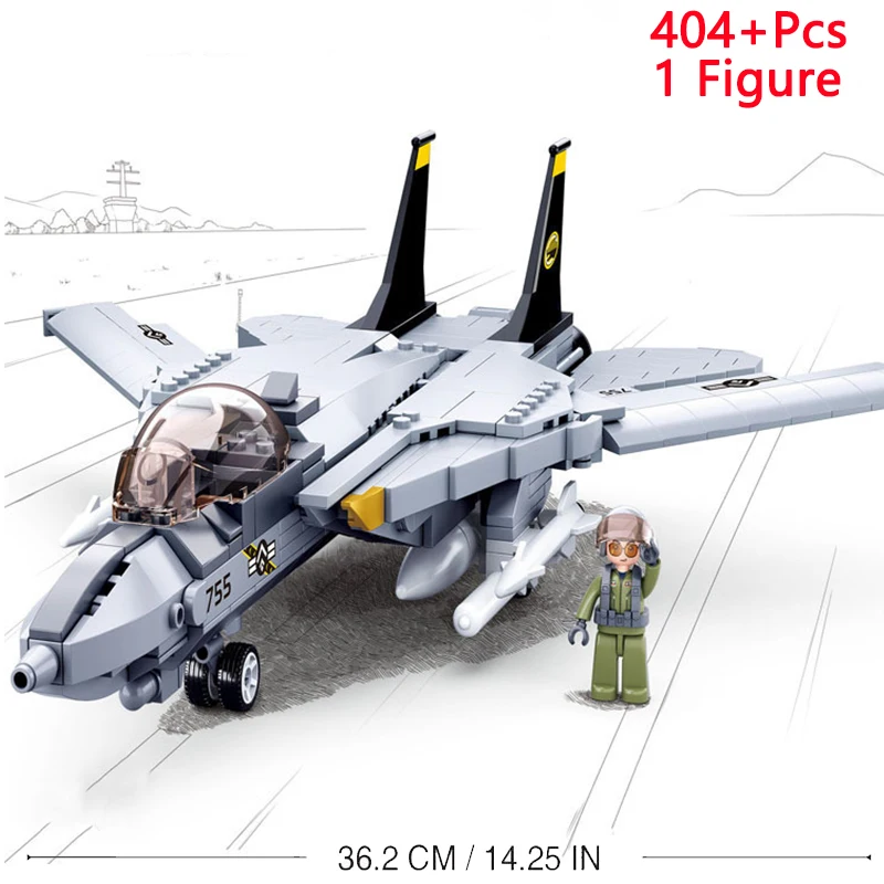 SLUBAN Military King of Jaeger AH-1Z VIPER Gunship Armed Helicopter Building Blocks Kit Bricks Classic Model Toys for Kids Gifts