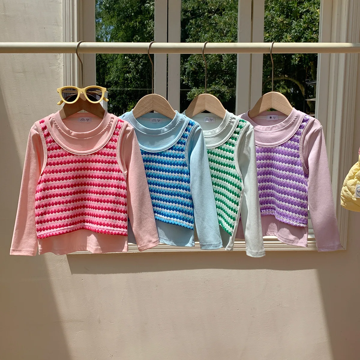 Spring Short Sleeve T-Shirt for Girls 2-8 Years Old Fashionable Candy Color Children's Top Bottoming Cloth Casual Kids' Clothing