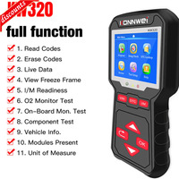 Automatic Car Fault Detector, KW320 OBD2, Car Water, Code Reader, OBD Diagnostic Tool, Engine Tester, Supporting 9 Languages