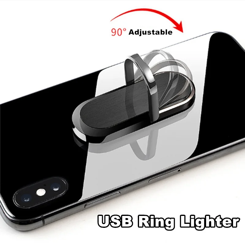 Creative Portable USB Rechargeable Tungsten Lighter, Can Be Used as a Mobile Phone Holder, Multi-functional Men\'s Gift Tool