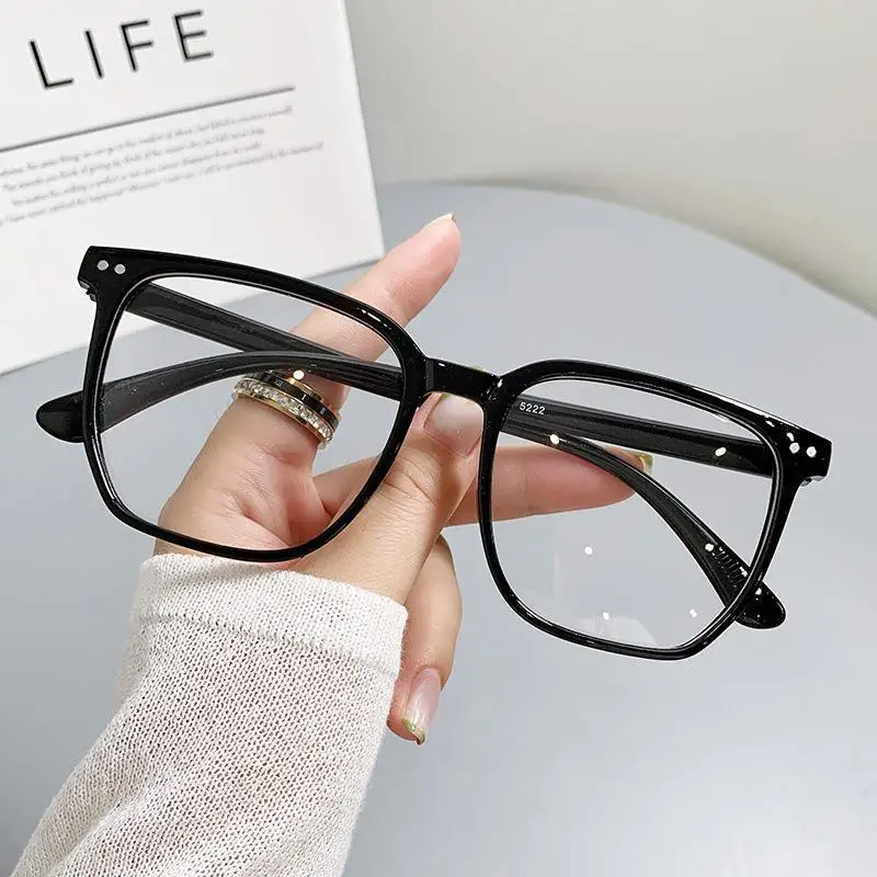 Anti Blue Light Transparent Computer Glasses For Women Men Retro Big Frame Square Blocking Optical Eyeglasses Office Accessory