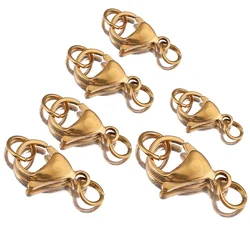 20Pcs Stainless Steel Lobster Clasps Jump Rings Hooks Connector Bracelet Necklace Chains DIY Jewelry Making Findings Supplies