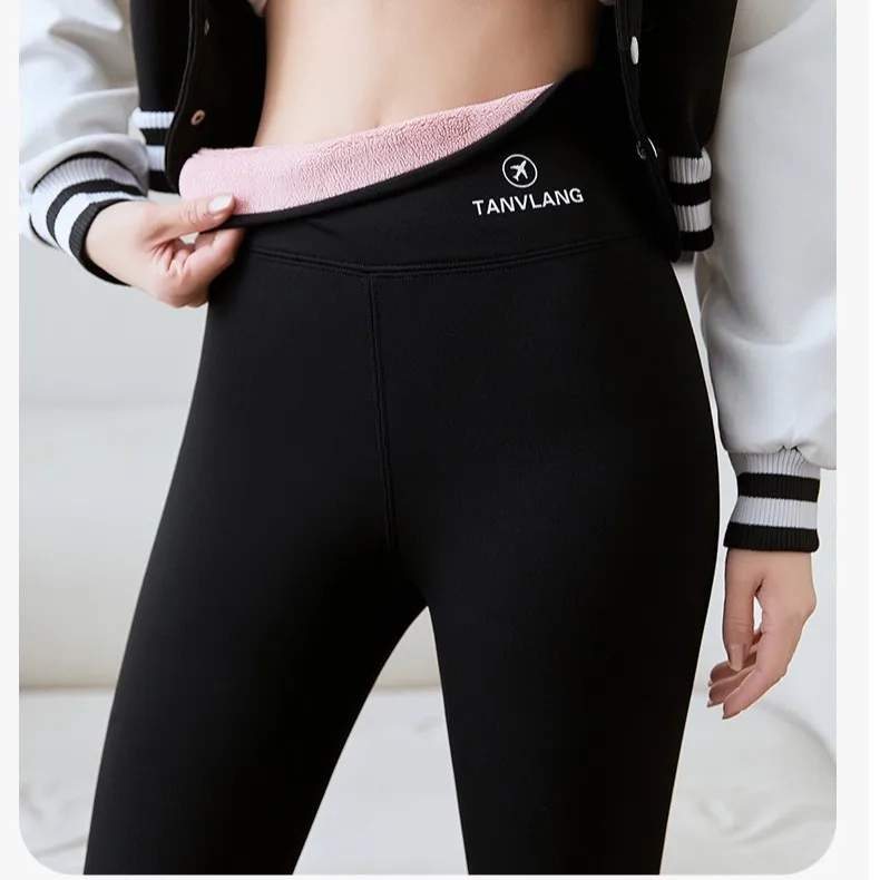 플러스 사이즈 아크 스킨 요가 팬츠 티엔드 페이스 라이닝 레깅스 하이 웨이스트 슬리밍 가을 겨울 보팅 바지