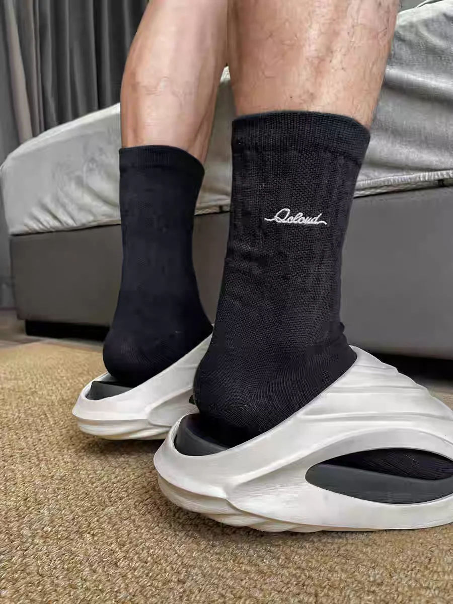 メンズコットンワークソックス、クッション性のあるロングスポーツ通気性アンクルクルーソックス、メンズカジュアルソックス、自転車ソックス