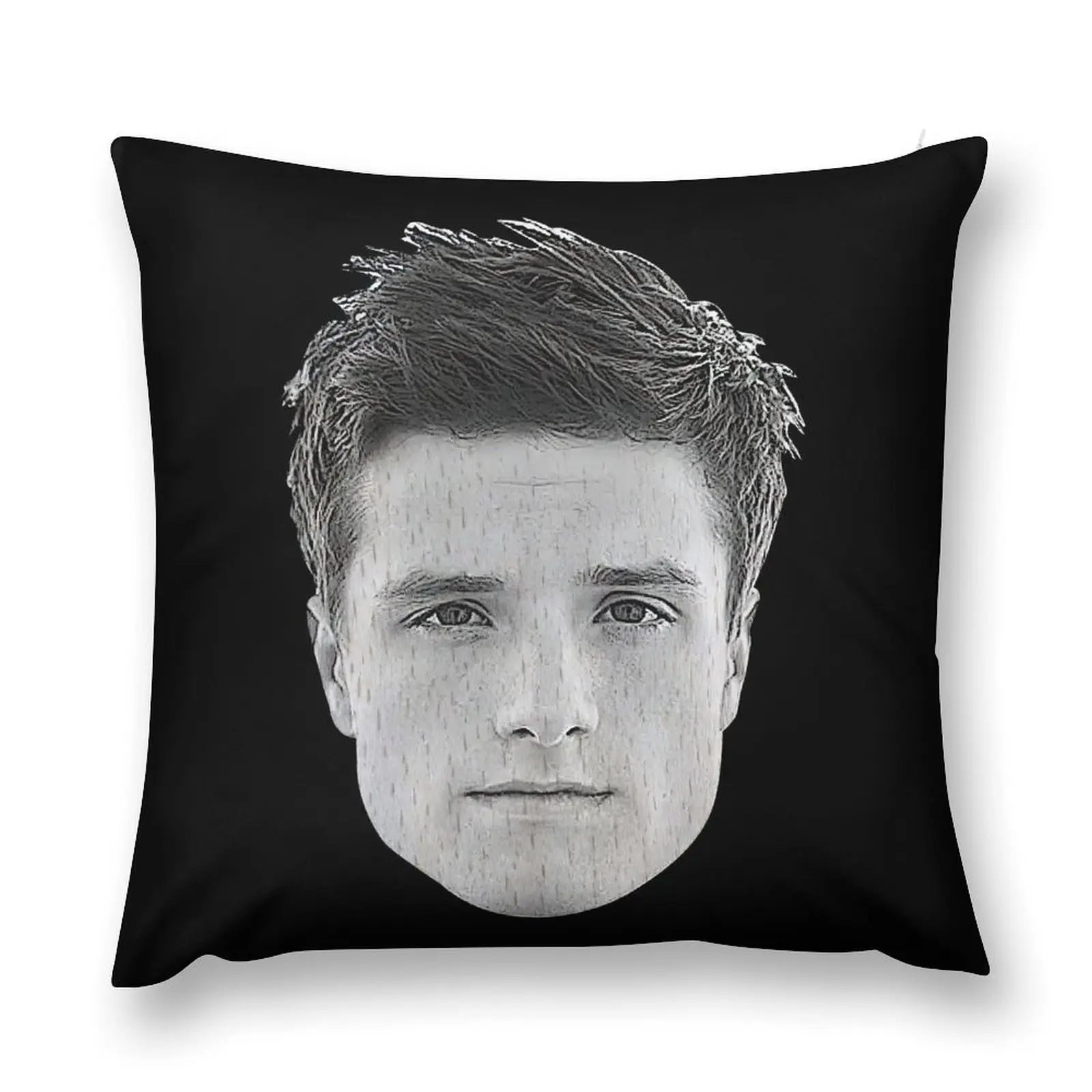 Josh Hutcherson's Face Engraved on a Wooden Spoon Throw Pillow Luxury Cushion Cover Plaid Sofa pillow